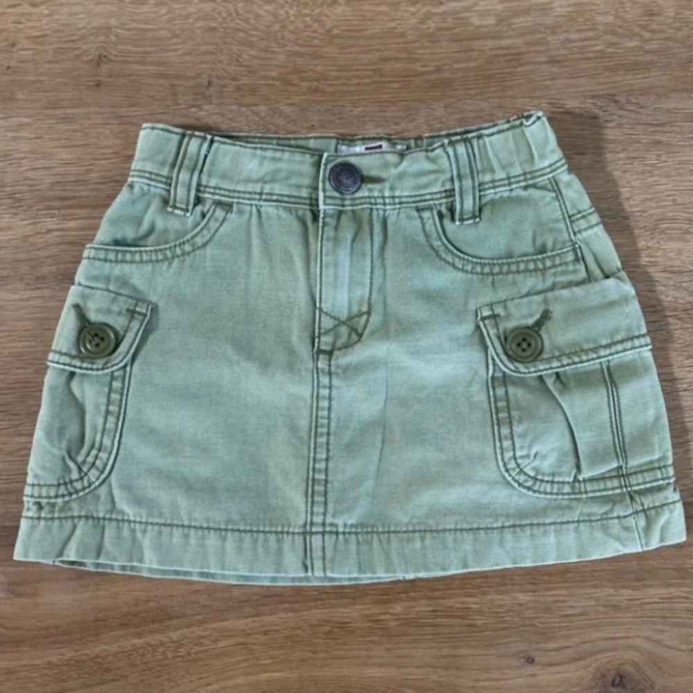 Khaki Denim Skirt